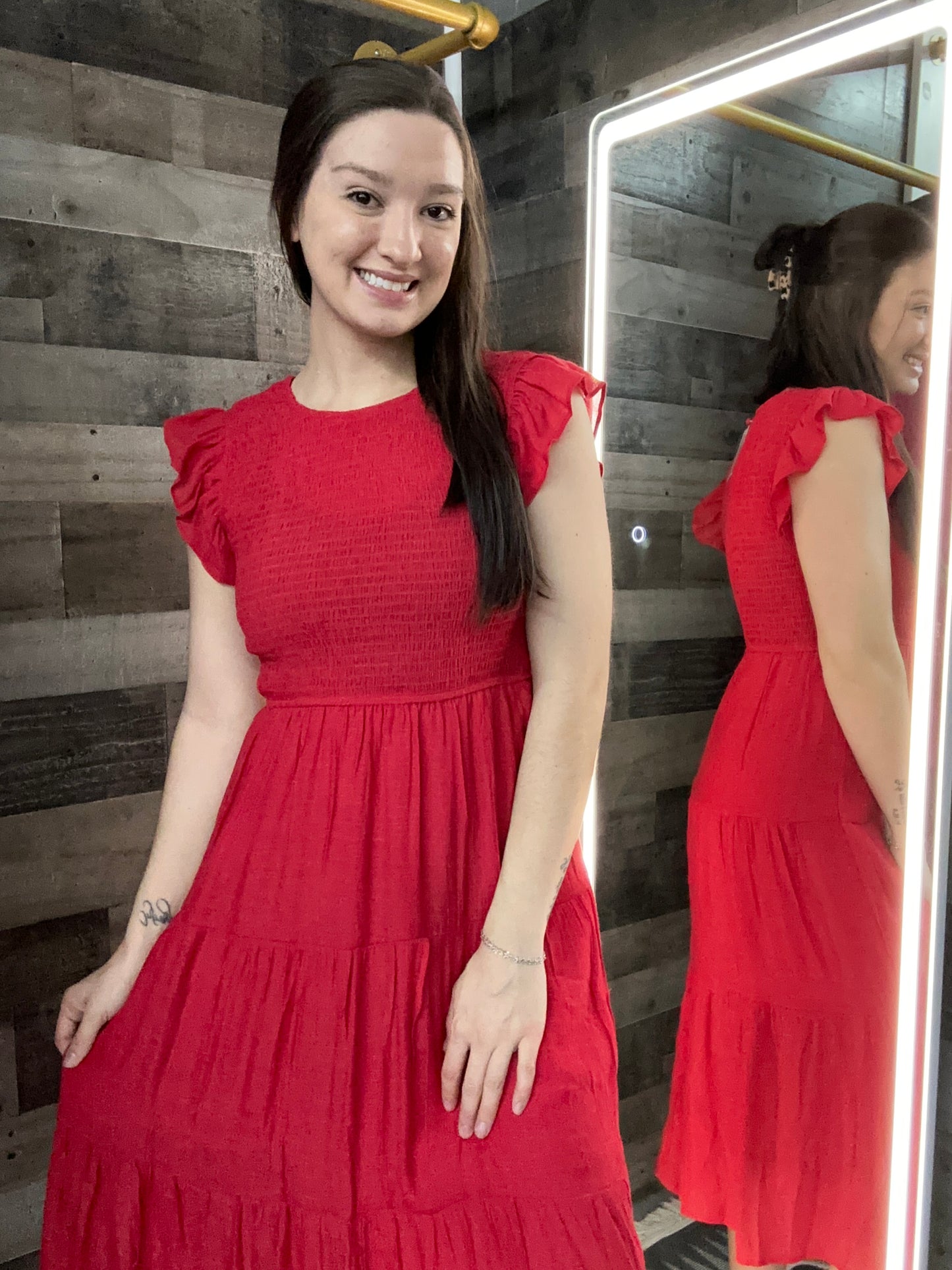 Ruffle Sleeve Midi dress