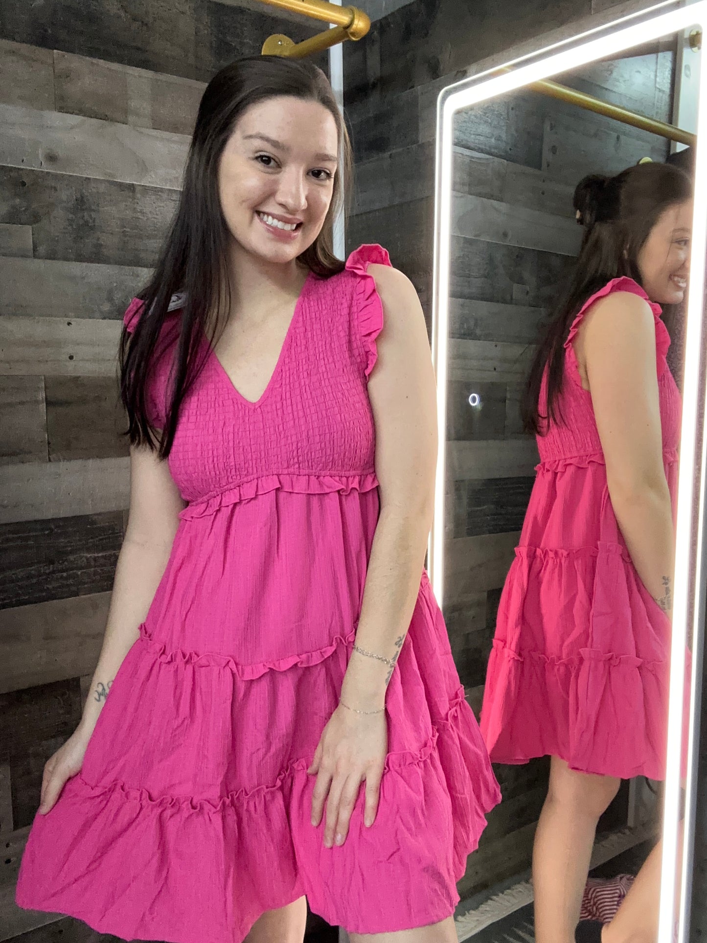 ruffle hem dress
