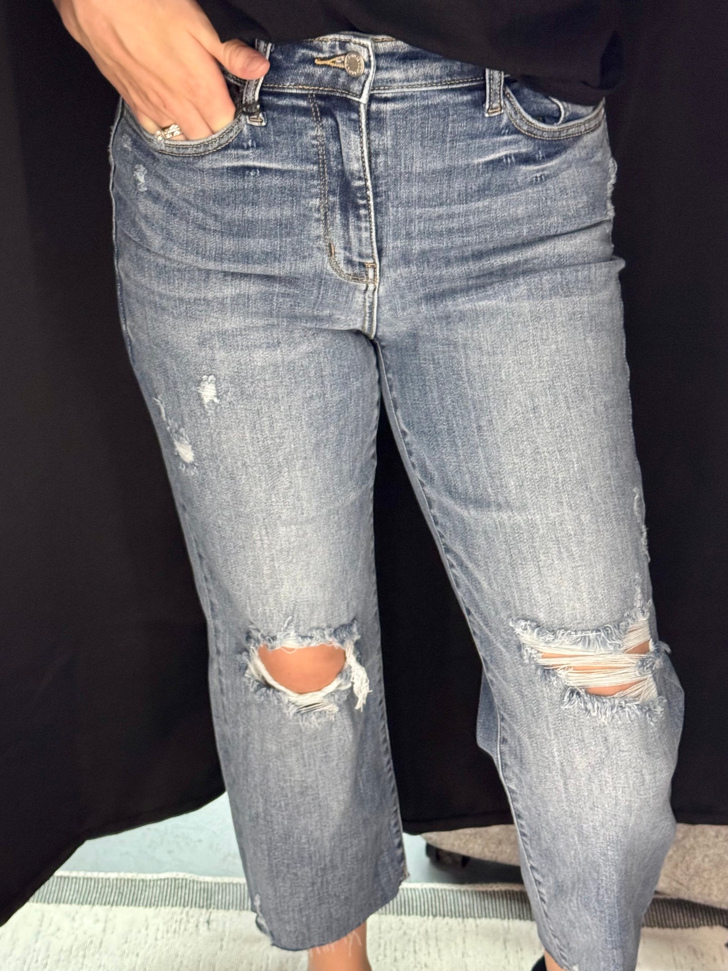 Judy Blue Destroy crop wide leg