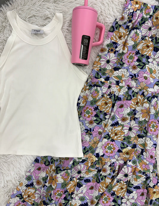 Floral maxi skirt