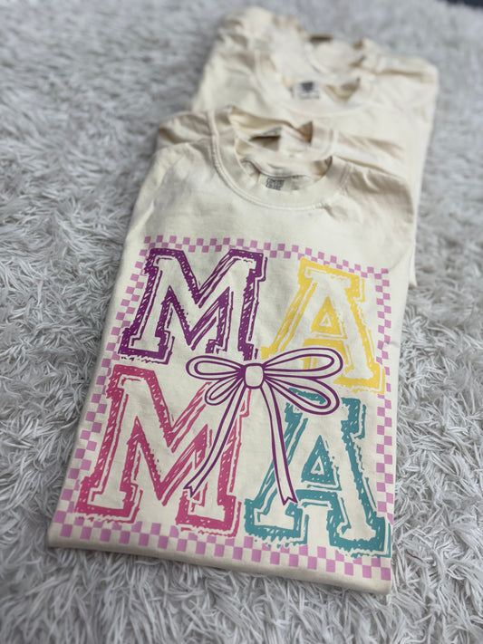 MAMA checkered bow T