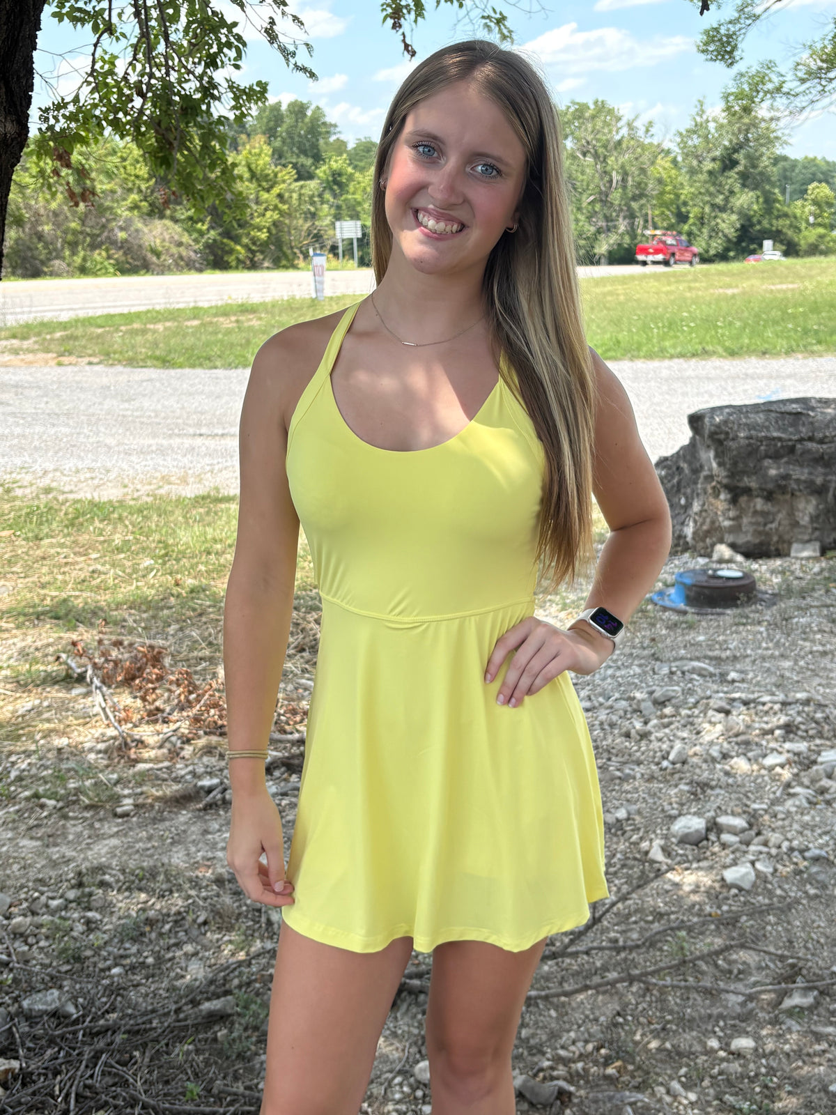 yellow active dress